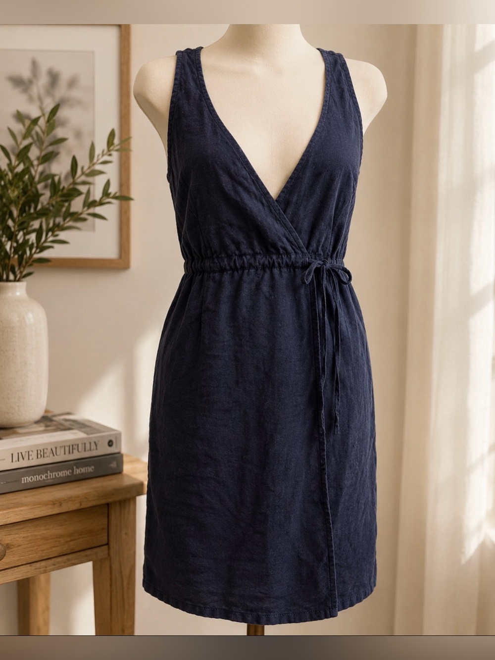 Patagonia navy crossover hemp organic cotton dress size 4